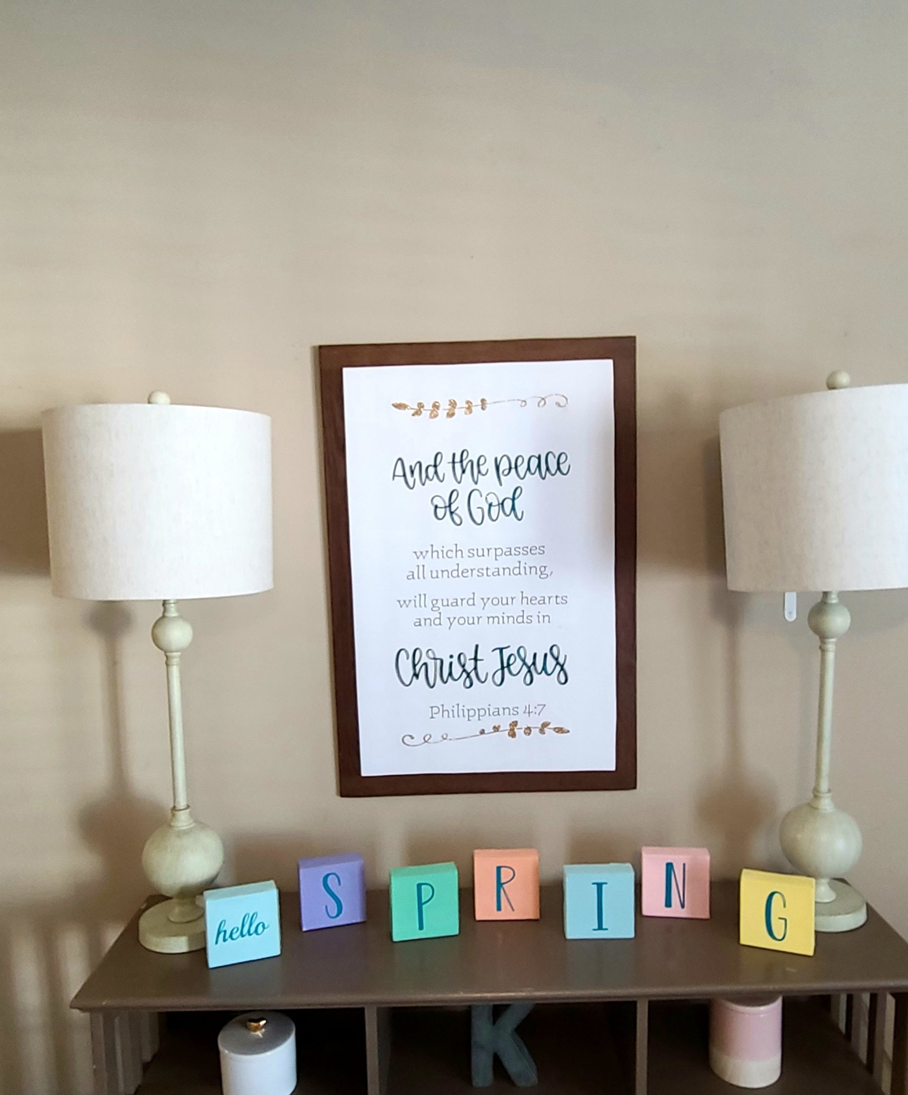 Spring Decor Set from Canvas Blocks Tutorial - Life as a LEO Wife