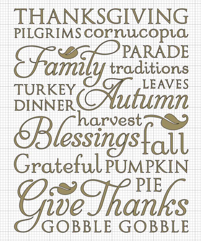 Design used on my Thanksgiving scroll wall hanging.