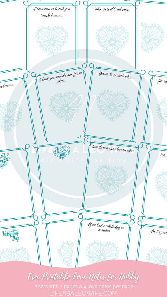 Printable LOVENOTES Mini Cards Set of 10 Mini Cards I Love -  in 2023
