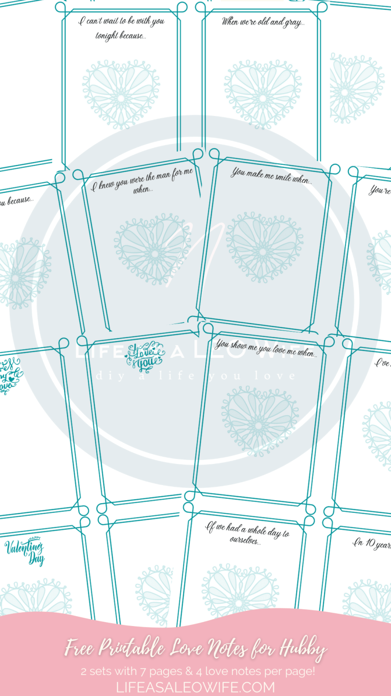 Free Printable Love Notes - Life as a LEO Wife