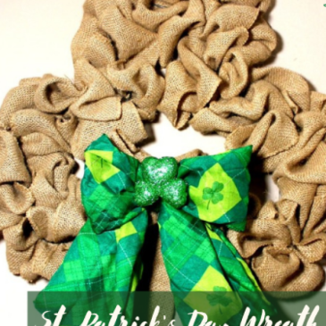 burlap shamrock wreath featured image