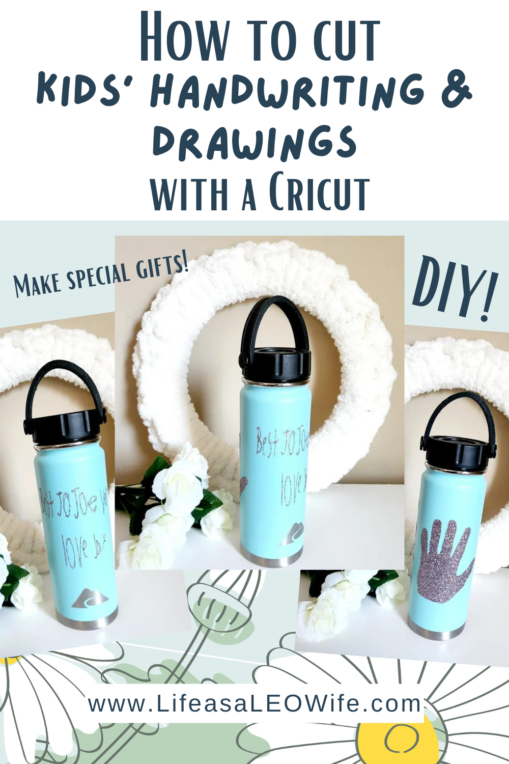 Cut a child's handwriting with a Cricut Pinterest pin image