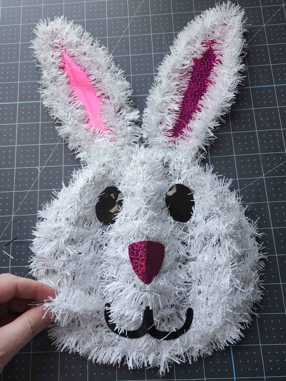 Adorable Upcycled Dollar Tree Bunny Wreath with Chunky Yarn Life as a