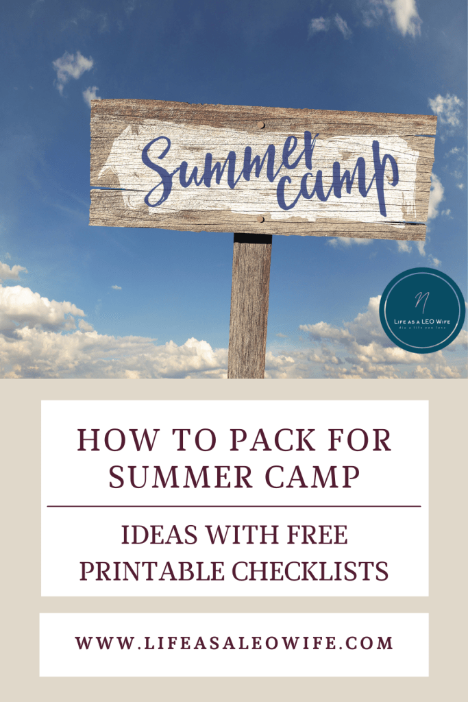 Summer Camp Packing Checklist Pinterest pinnable image.