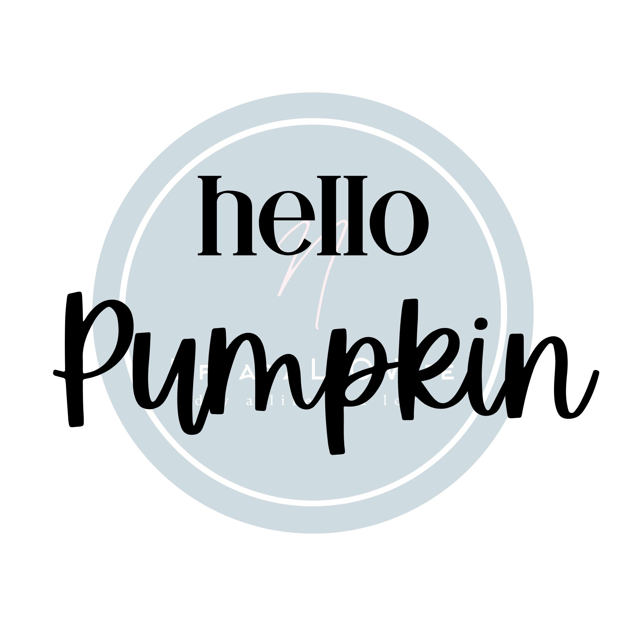 Design for the fall sign, "hello pumpkin."
