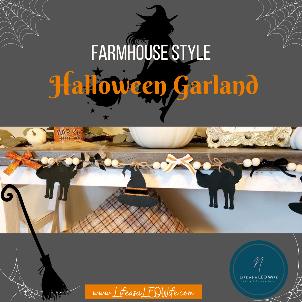 Halloween garland square Pinterest image/featured image
