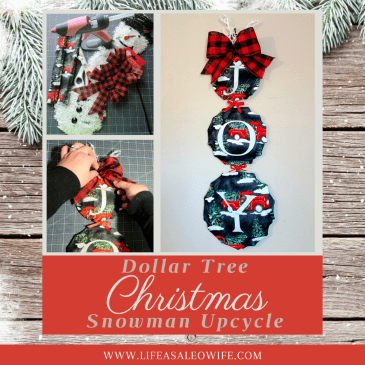 Dollar Tree snowman upcycle featured image.