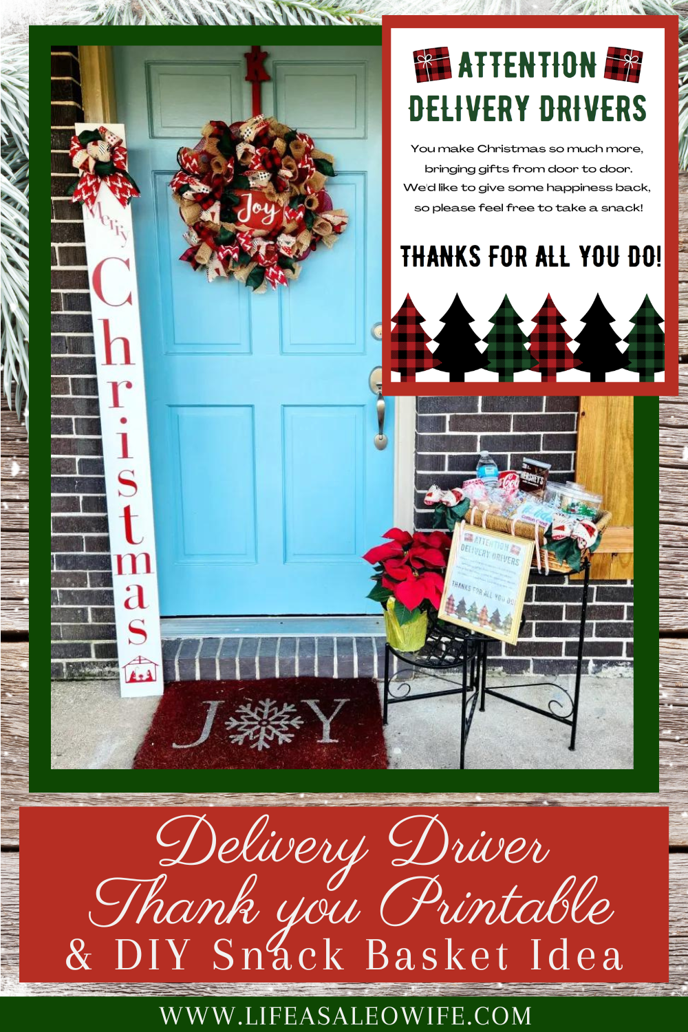 Christmas delivery driver printable Pinterest image