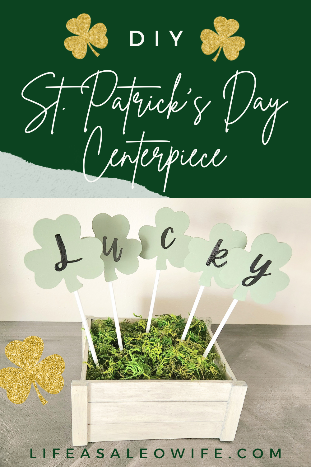 St. Patrick's Day centerpiece Pinterest image