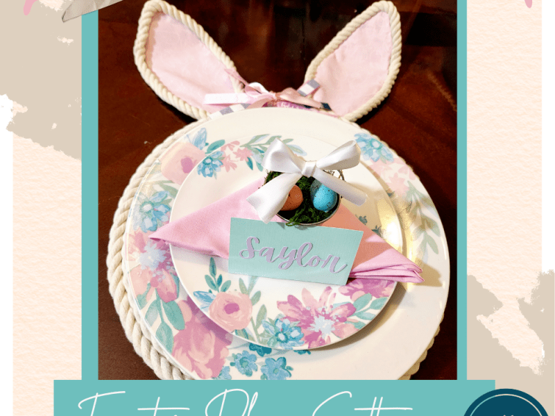 Adorably Cute Easter Tablescape Using Dollar Tree Exclusively & a Place Card Holder DIY