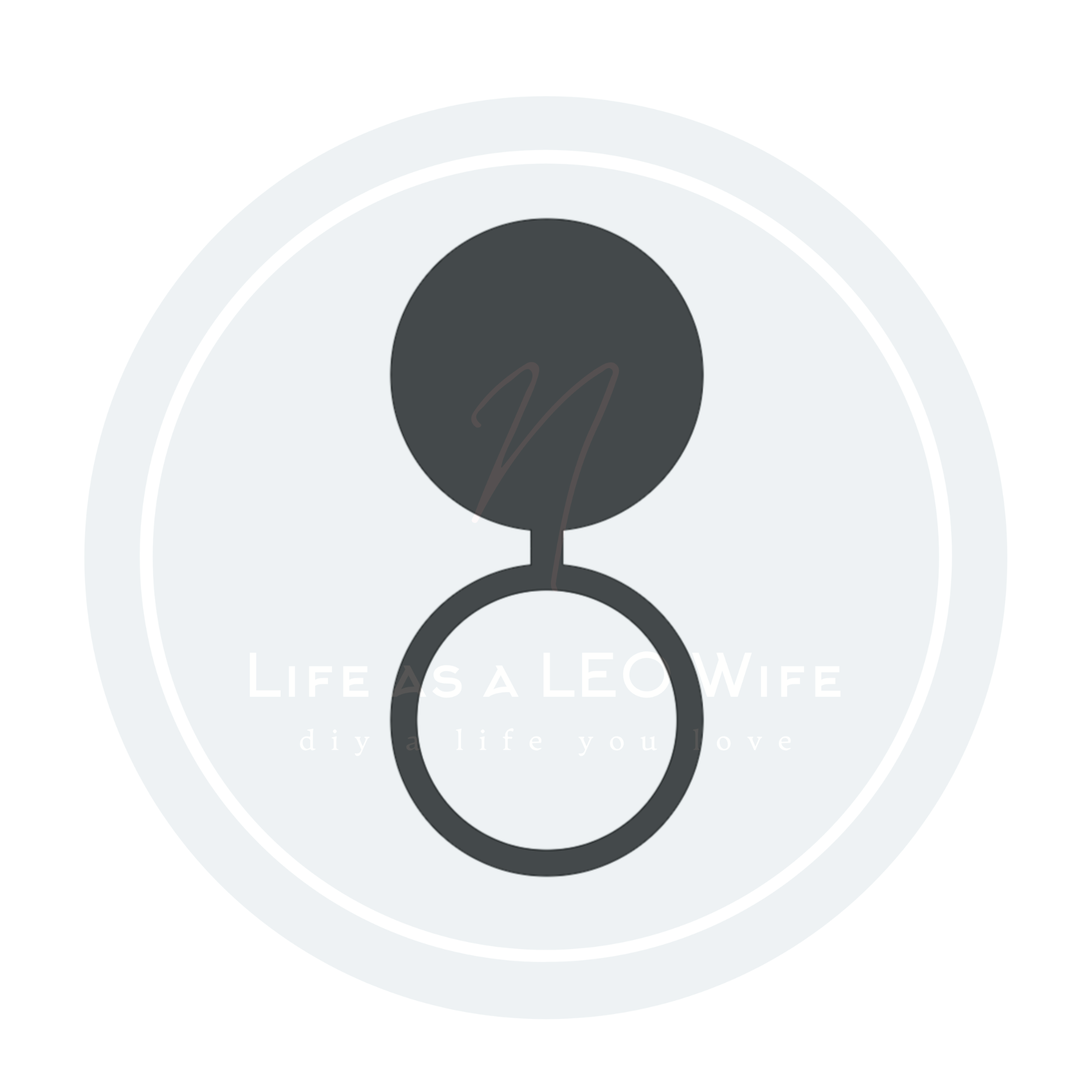 Circle photo keychain template preview with my logo overlay.