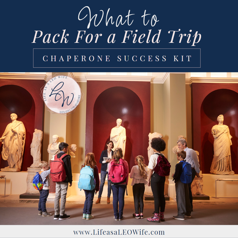 What to pack for a field trip Pinterest chaperone image.