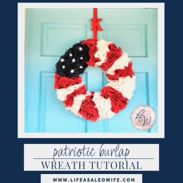 Patriotic burlap wreath featured image.