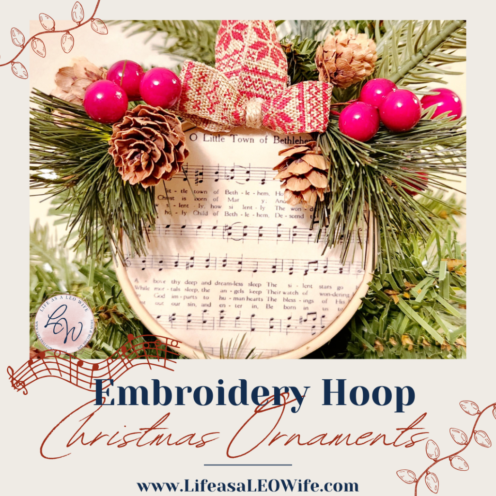 Christmas song embroidery hoop ornament featured image.