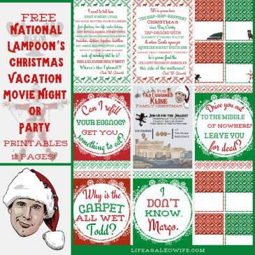 National Lampoon's Christmas Vacation free printables featured image.