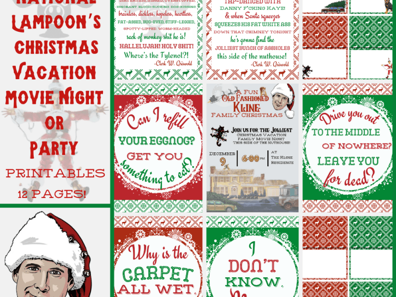 3rd Annual Christmas Family Movie Night/Party Printable Set: National Lampoon’s Christmas Vacation- an Epic Collection for the Best Movie Night Ever!