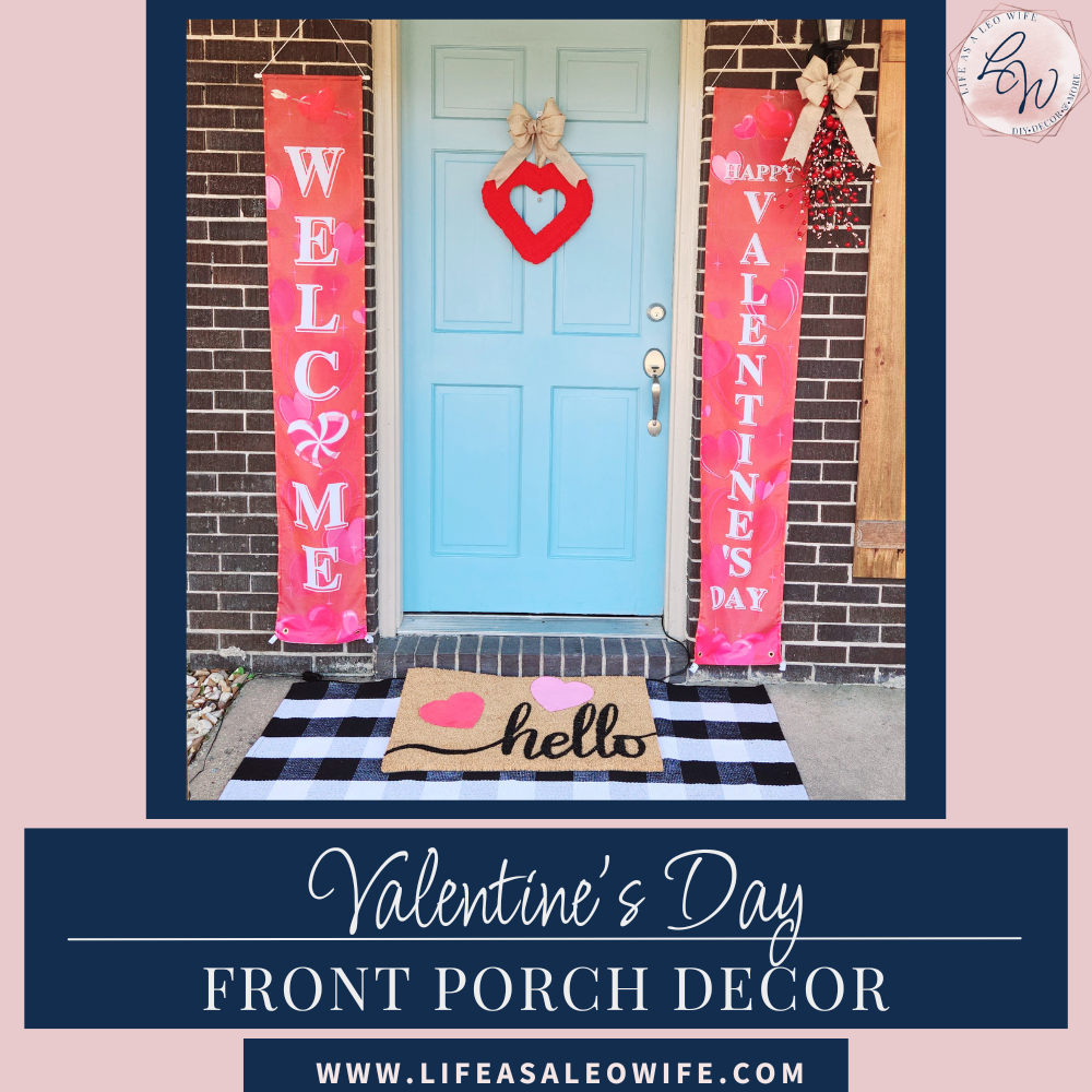 Valentine's Day porch Pinterest image.
