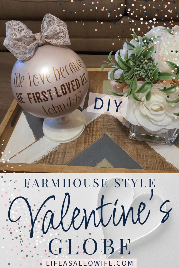 Valentine's Day globe Pinterest image.