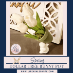 DIY Dollar Tree bunny flowerpot for spring decor featured image.
