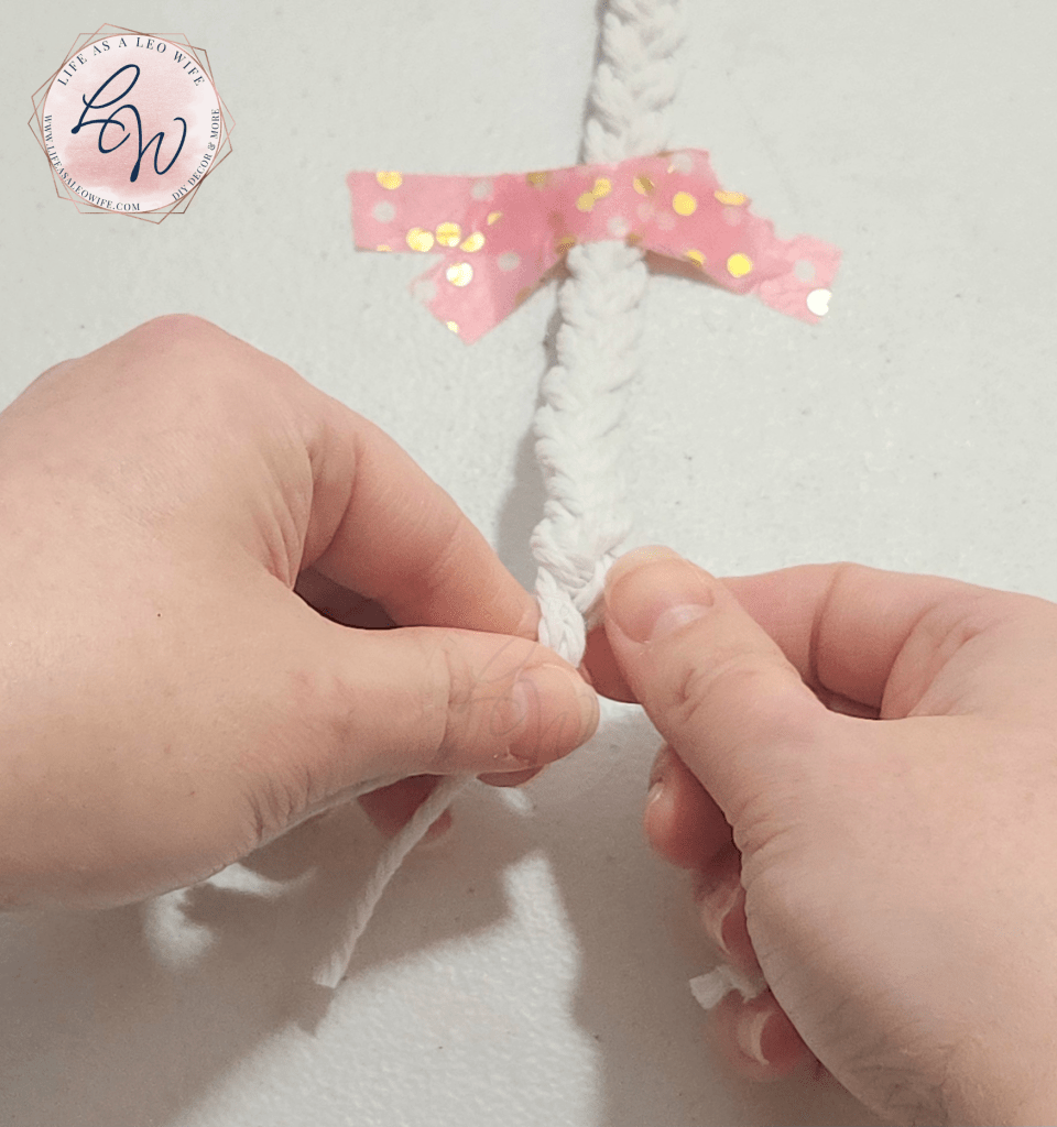 Finishing the braid.